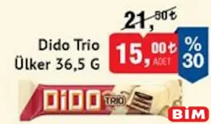 ÜLKER DİDO TRİO ÇİKOLATALI GOFRET 36,5 G
